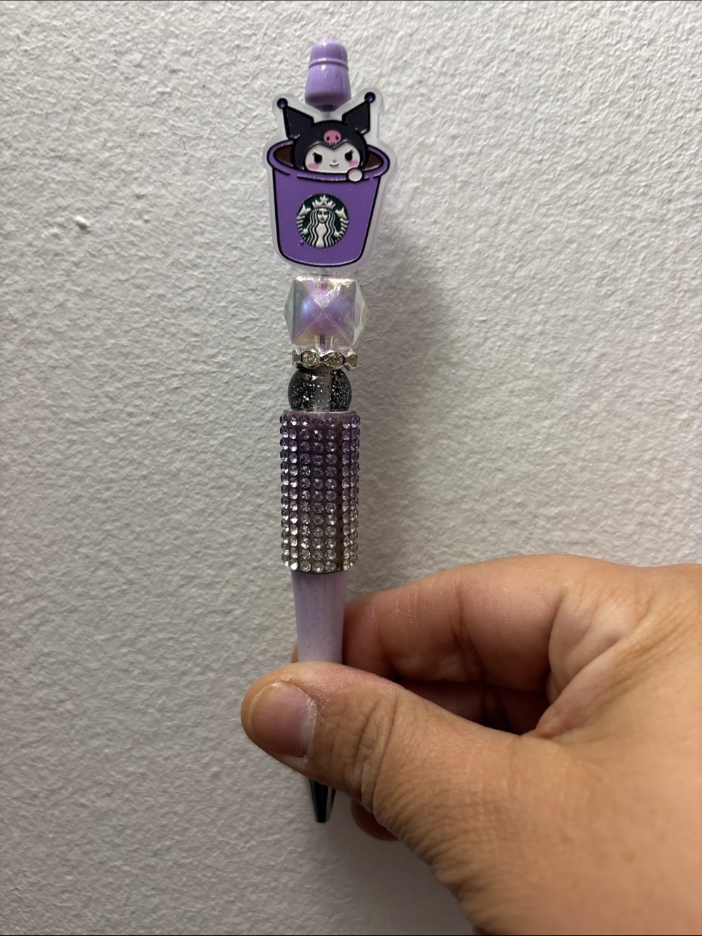 Starbucks Purple Kuromi Beaded Rhinestone Pen
